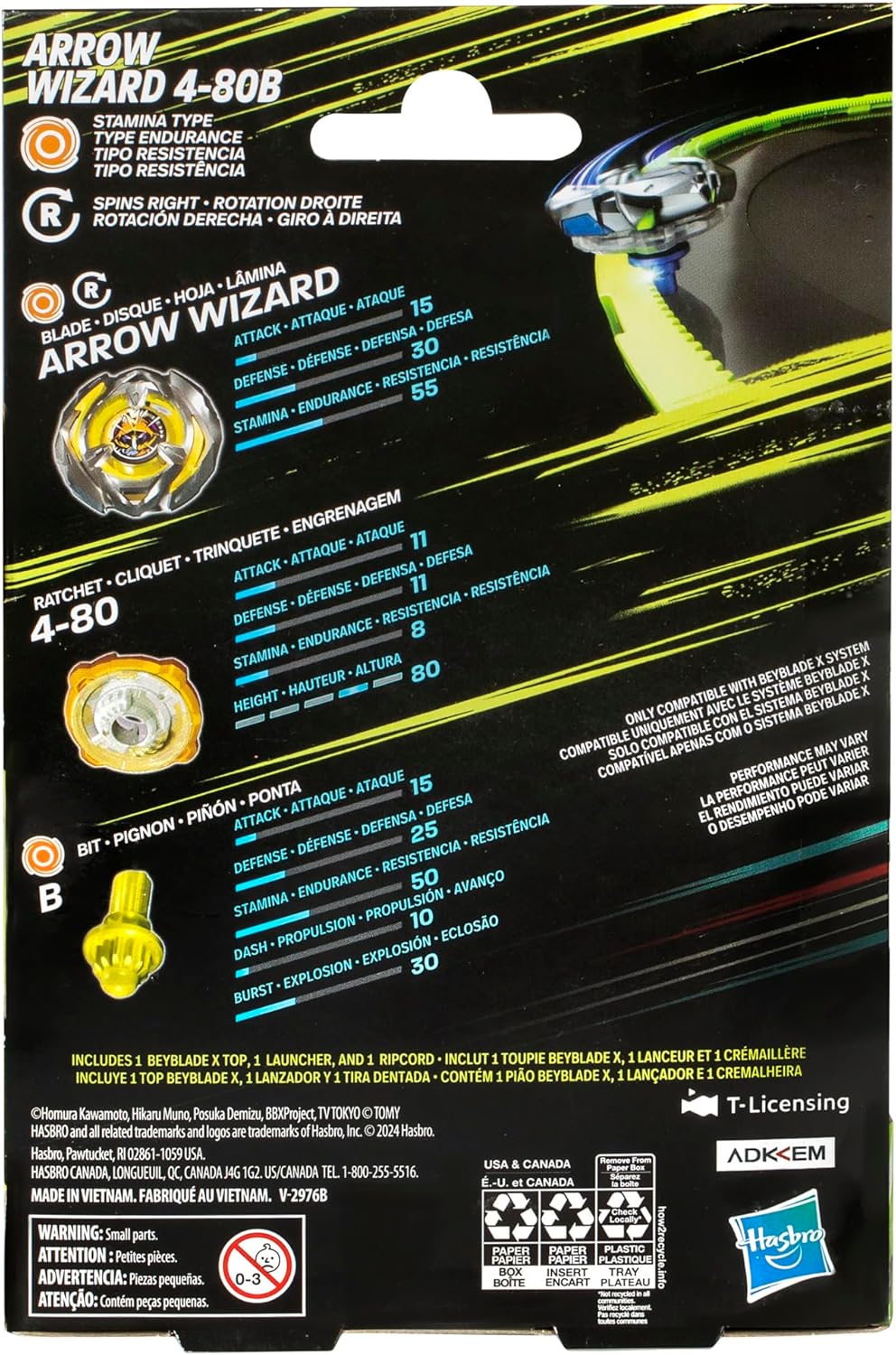 Beyblade X Arrow Wizard 4-80B Starter Pack Set
