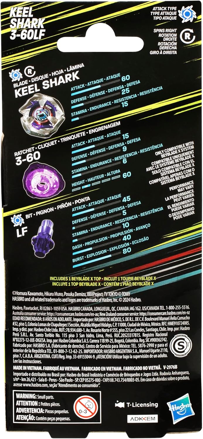 Beyblade X Keel Shark 3-60LF Booster Pack Set