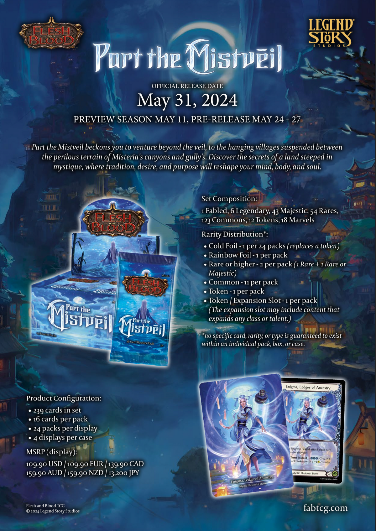 FLESH & BLOOD TCG - PART THE MISTVEIL BOOSTER DISPLAY (24 PACKS) - ITA