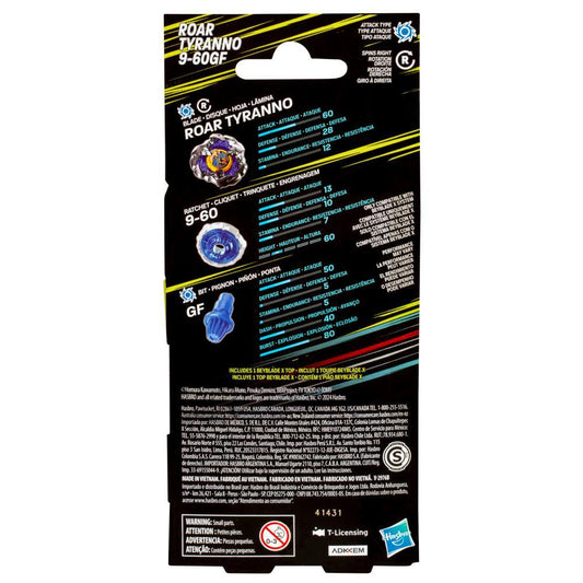 Beyblade X Roar Tyranno 9-60GF Booster Pack Set