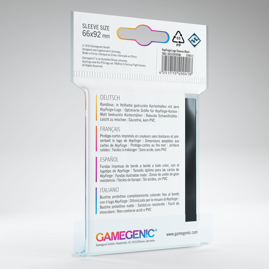 Gamegenic KeyForge Logo Sleeves - Black (40 Sleeves)