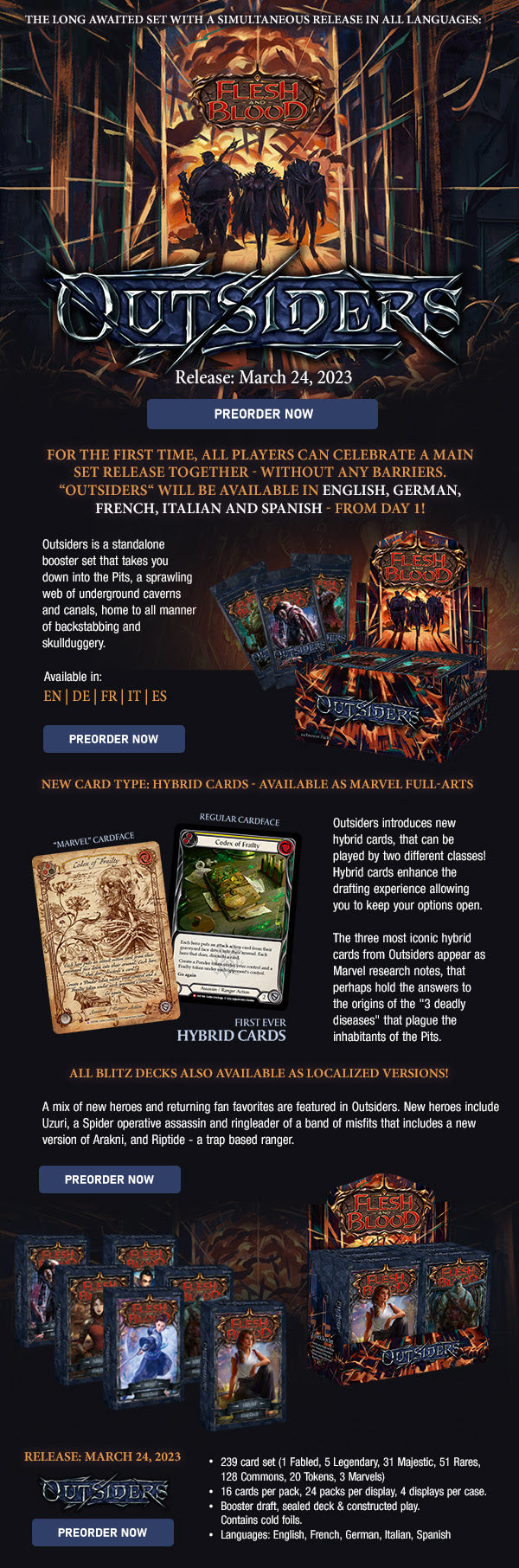FLESH & BLOOD TCG - FAB OUTSIDERS BOOSTER DISPLAY (24 PACKS) - IT