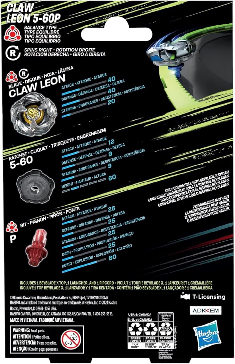 Beyblade X Claw Leon 5-60P Starter Pack Set
