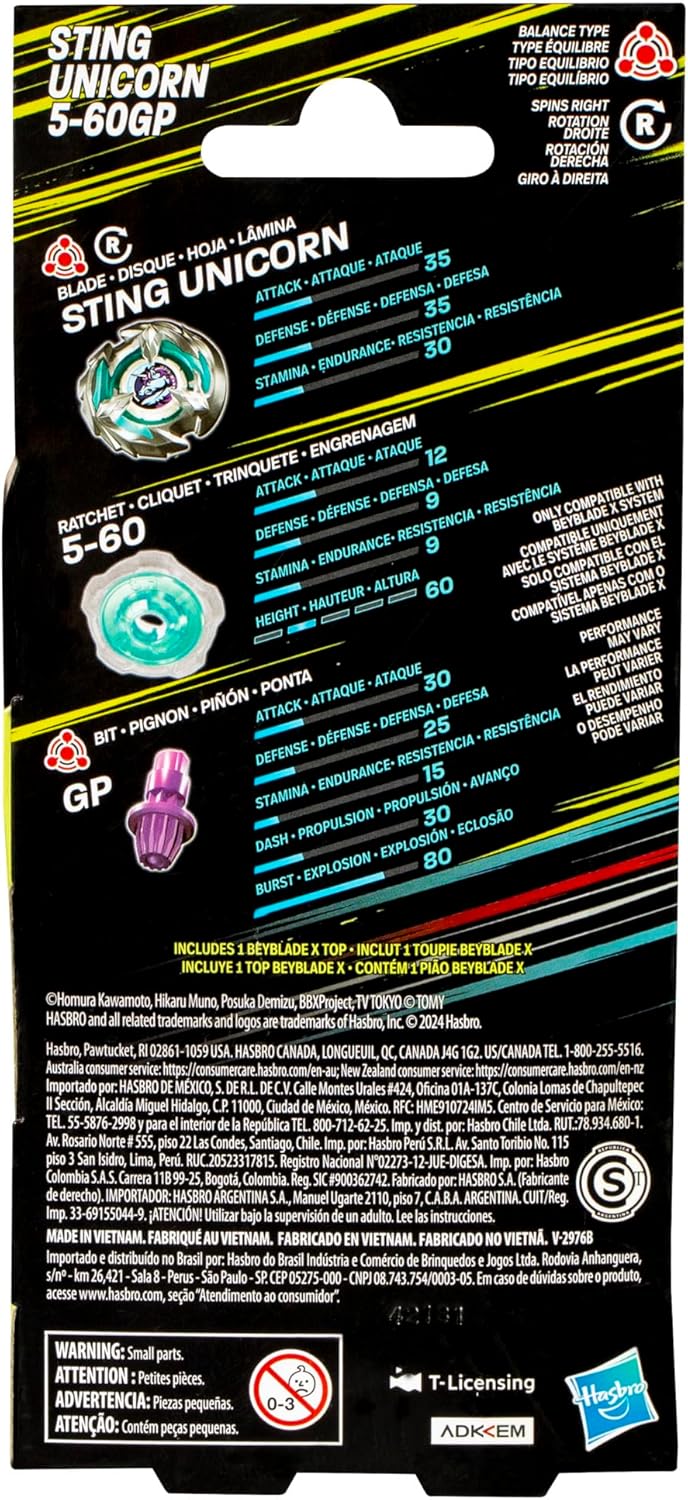 Beyblade X Sting Unicorn 5-60GP Booster Pack Set