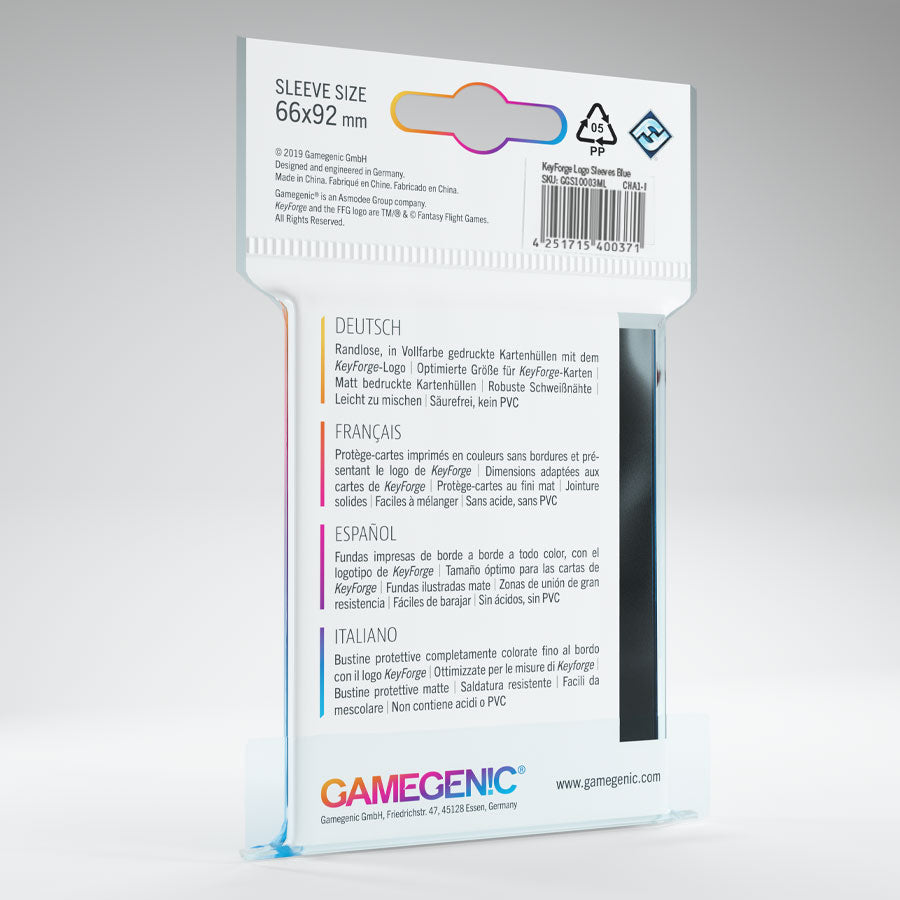 Gamegenic KeyForge Logo Sleeves - Blue (40 Sleeves)